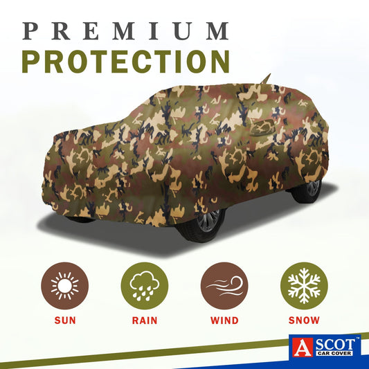 Ascot Jeep Compass Car Body Cover Extra Strong & Dust Proof Jungle Military Car Cover with UV Proof & Water-Resistant Coating