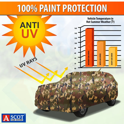 Ascot MG Astor Car Body Cover Extra Strong & Dust Proof Jungle Military Car Cover with UV Proof & Water-Resistant Coating