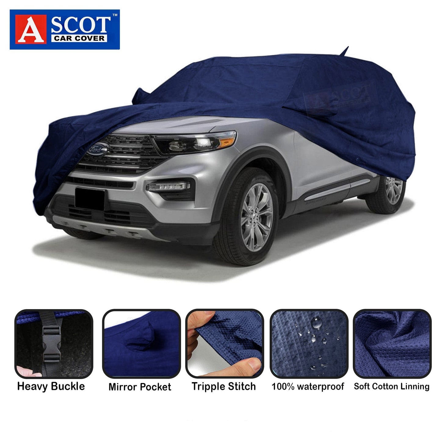 Ascot Mercedes-Benz EQB Car Cover Waterproof 2022 - 2024 Model 3 Layers Custom-Fit All Weather Heat Resistant UV Proof