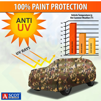 Ascot Audi Q2 2017-2024 Model Car Body Cover Extra Strong & Dust Proof Jungle Military Car Cover with UV Proof & Water-Resistant Coating
