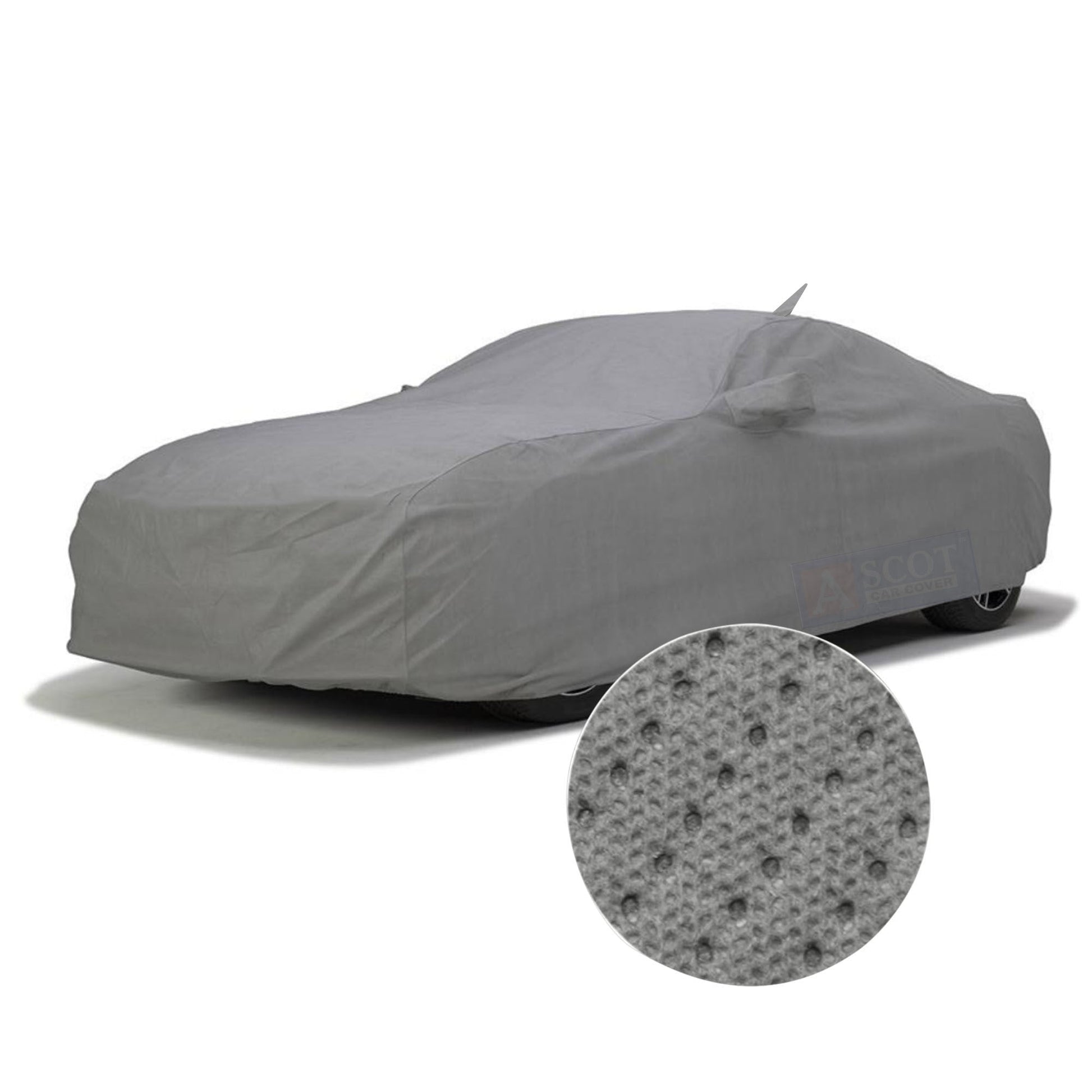 Sedan Car Covered with Grey Waterproof Car Cover with a zoom fabric image