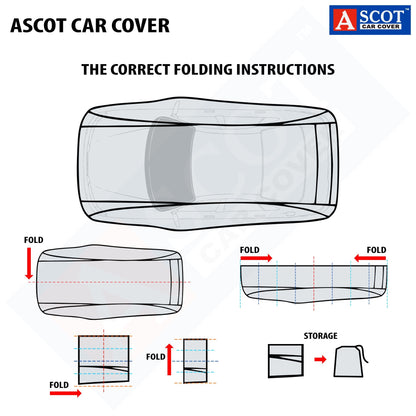 Ascot Volkswagen Virtus Car Cover Waterproof 3 Layers Custom-Fit All Weather Heat Resistant UV Proof